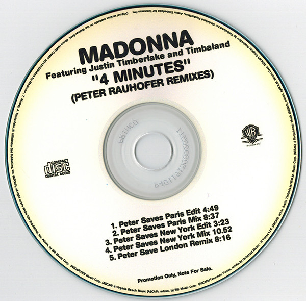 ladda ner album Madonna Featuring Justin Timberlake & Timbaland - 4 Minutes Peter Rauhofer Remixes