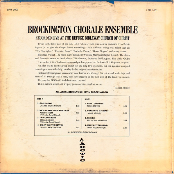 baixar álbum Brockington Chorale Ensemble - Recorded Live At The Refuge Bibleway Church Of Christ