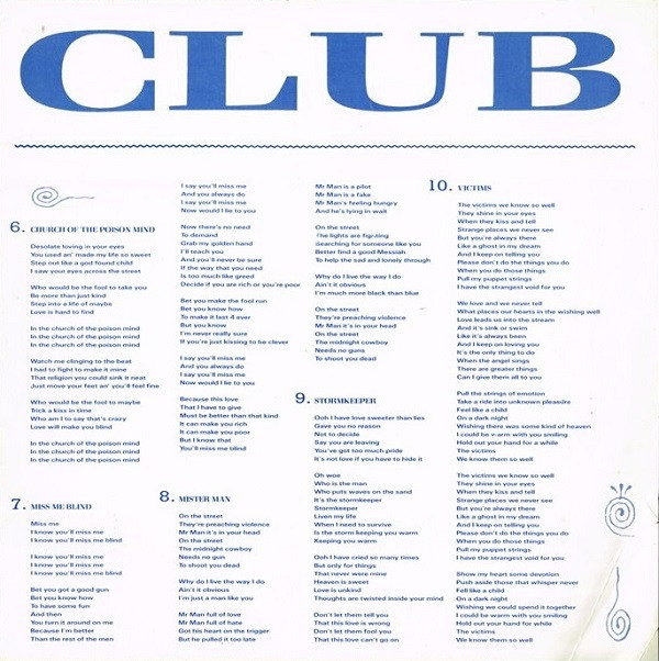 Culture Club - Colour By Numbers | Virgin (V2285) - 9