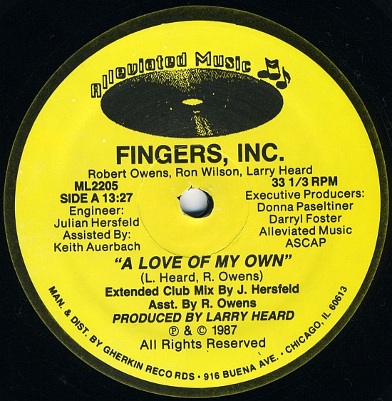 Fingers, Inc. – A Love Of My Own (1987, Vinyl) - Discogs