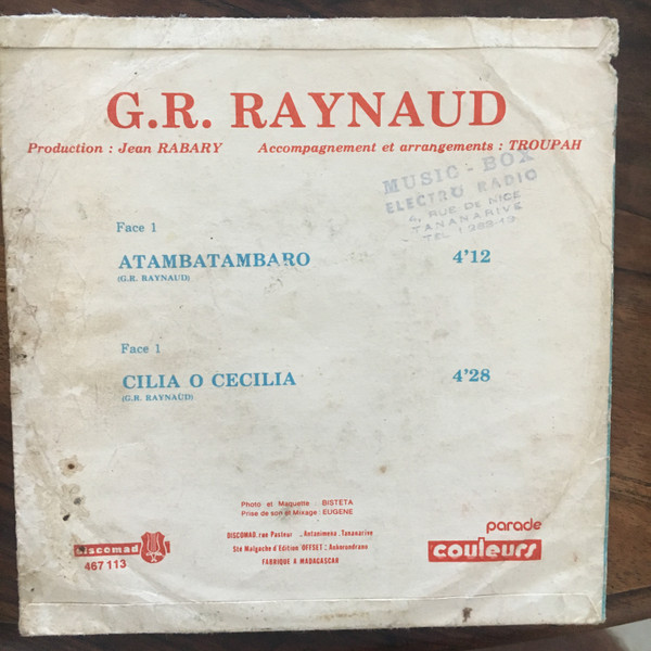 ladda ner album G R Raymond, G R Raynaud - Atambatambaro Cilia O Cecilia