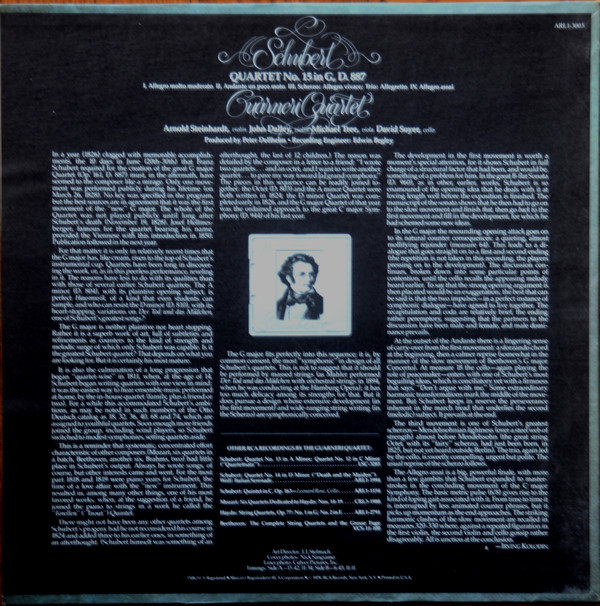 baixar álbum Schubert Guarneri Quartet - Quartet No 15 In G D 887