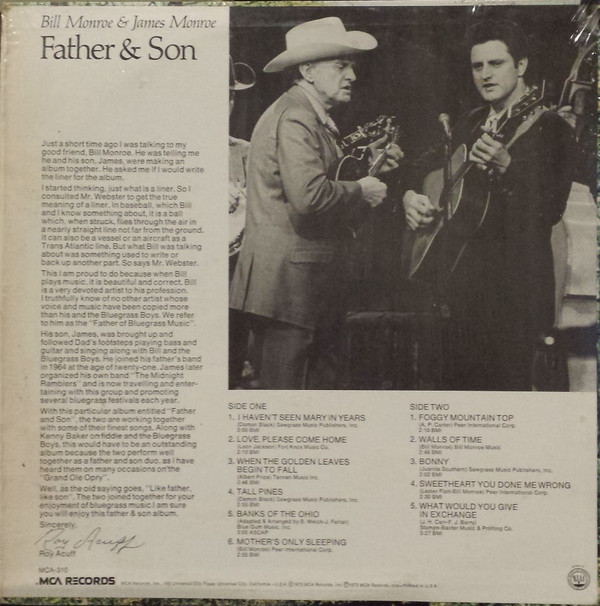 ladda ner album Bill Monroe & James Monroe - Father Son