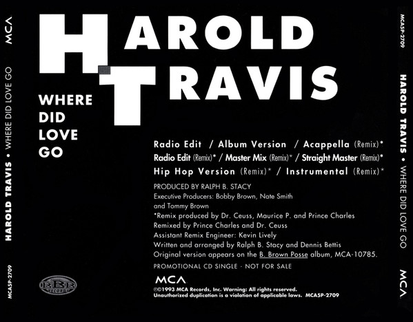 Harold Travis – Where Did Love Go (1993, Vinyl) - Discogs