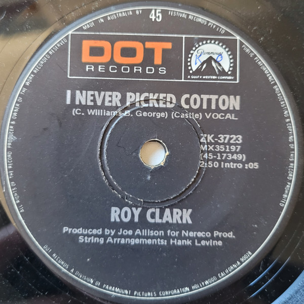 Roy Clark – I Never Picked Cotton (1970, Vinyl) - Discogs