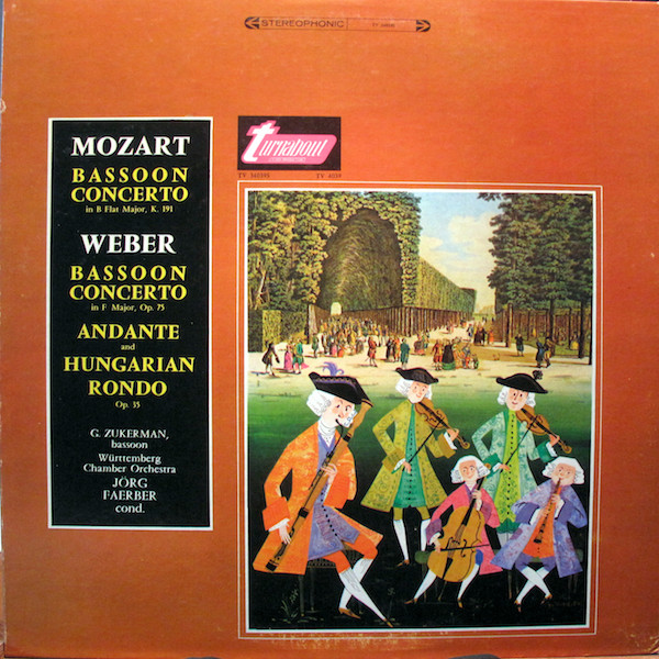 last ned album Mozart, Weber G Zukerman, Jörg Faerber, Württemberg Chamber Orchestra - Bassoon Concertos