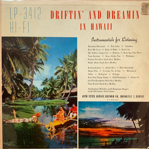 ladda ner album Benjamin Rogers With The Harmony Isle Group - Driftin And Dreamin In Hawaii Instrumental Melodies