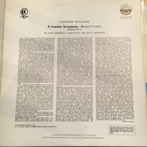 télécharger l'album Vaughan Williams, Sir John Barbirolli Conducting The Hallé Orchestra - A London Symphony