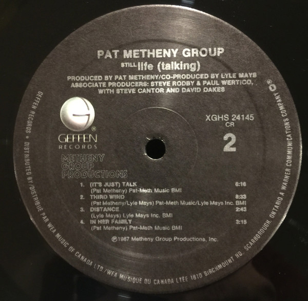 Pat Metheny Group - Still Life (Talking) | Geffen Records (XGHS 24145) - 4