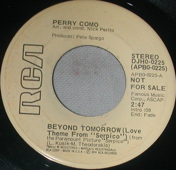 lataa albumi Perry Como - Beyond Tomorrow Love Theme From The Paramount Picture Serpico