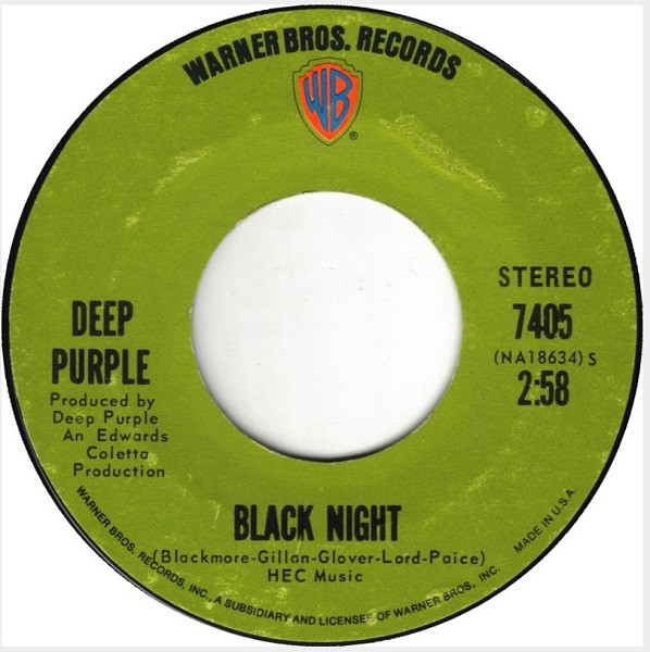 ディープ パープル Deep Purple ブラック ナイト Black Night 1970 1st Issue Vinyl Discogs
