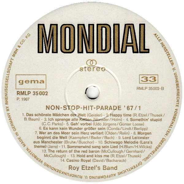 descargar álbum Roy Etzel's Band - Non Stop Hit Parade 67