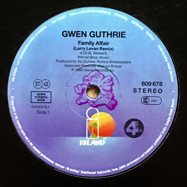 Gwen Guthrie – Family Affair / Peek-A-Boo (1988, Vinyl) - Discogs