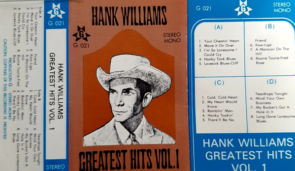 Hank Williams – Greatest Hits Vol.1 (1973, Vinyl) - Discogs