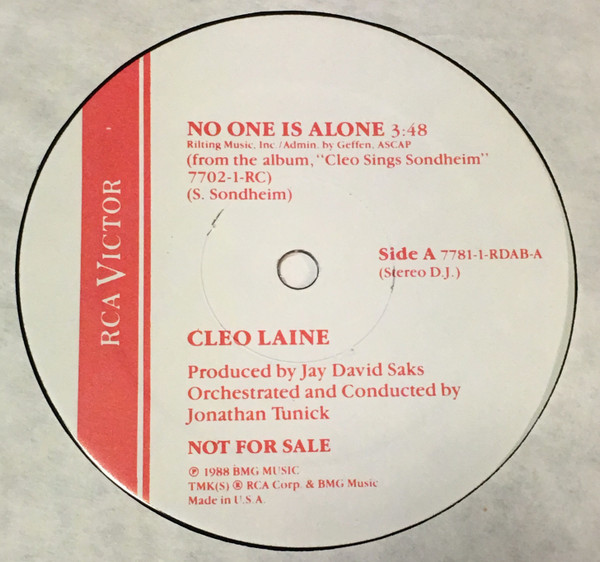 télécharger l'album Cleo Laine - No One Is Alone Not A Day Goes By