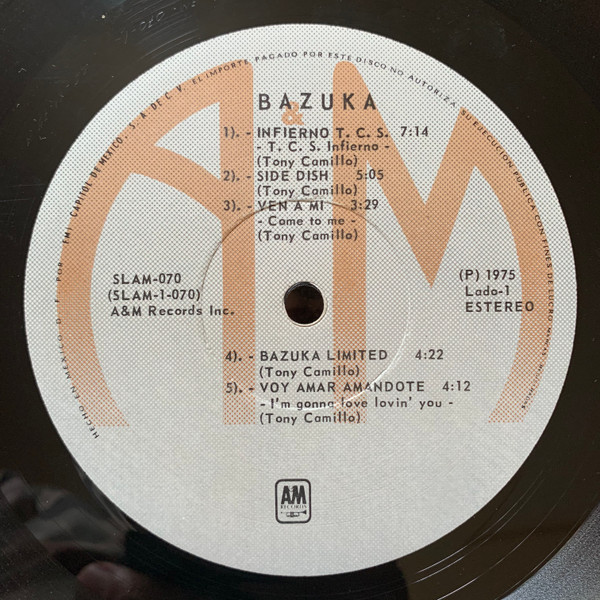 Tony Camillo's Bazuka – Bazuka (1975, Vinyl) - Discogs