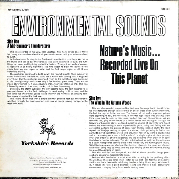 No Artist – Environmental Sounds: Nature's Music... Recorded Live