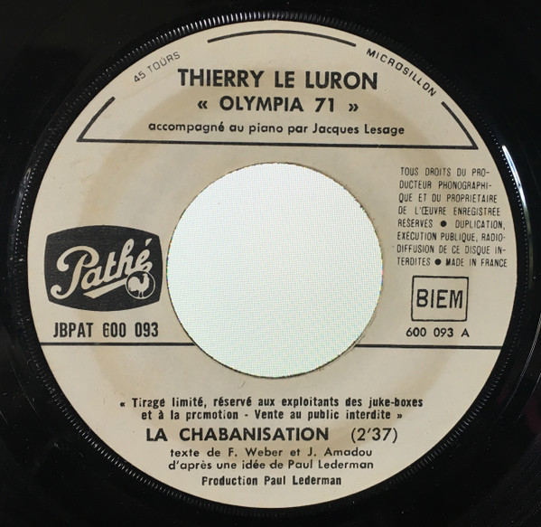 baixar álbum Thierry Le Luron - La Chabanisation Le Ministère Patraque