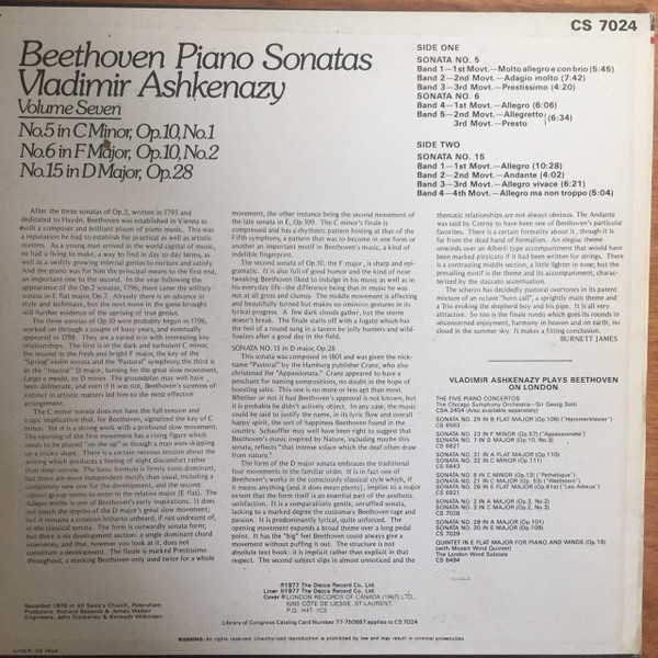 Album herunterladen Vladimir Ashkenazy - Beethoven Piano Sonatas Volume 6 Sonatas No 28 And No 30