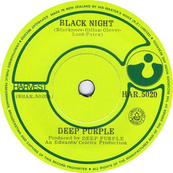 Deep Purple – Black Night (1970, Vinyl) - Discogs