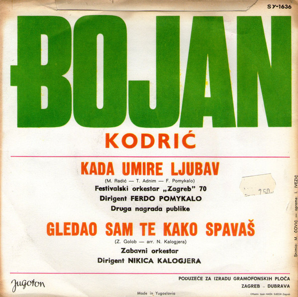 télécharger l'album Bojan Kodrić - Kada Umire Ljubav Gledao Sam Te Kako Spavaš