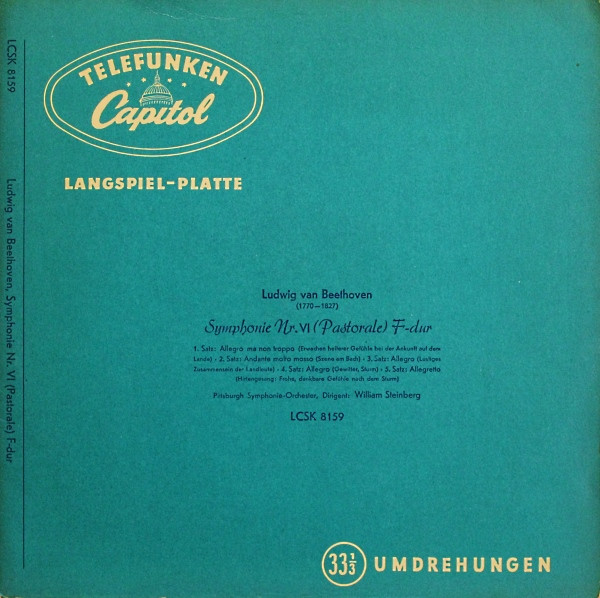 baixar álbum Ludwig van Beethoven Pittsburgh SymphonieOrchester , Dirigent William Steinberg - Symphonie Nr VI Pastorale F dur