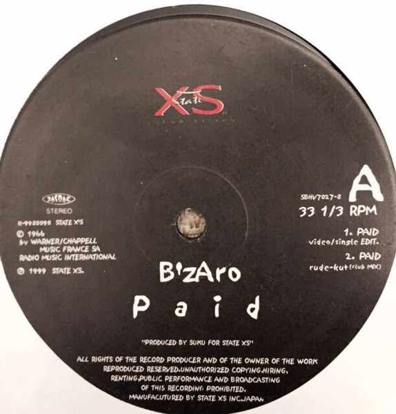 B'Zaro – Paid (1999, CD) - Discogs