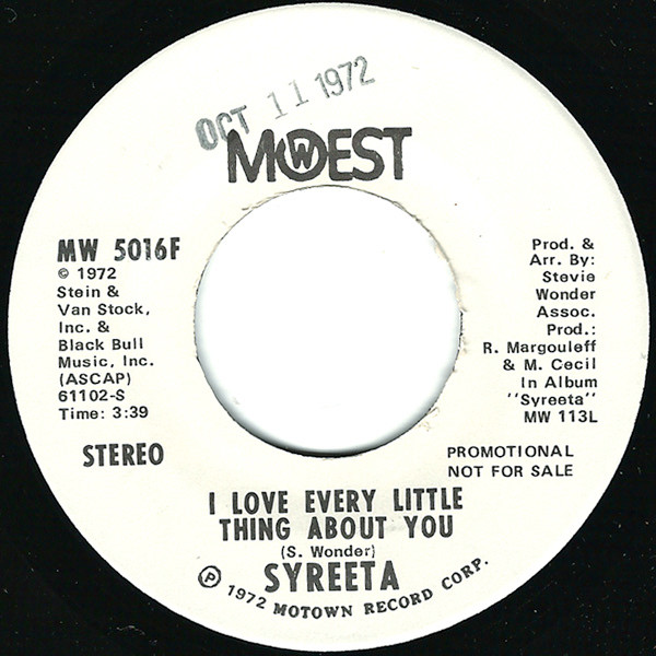 Syreeta – I Love Every Little Thing About You (1972, Vinyl) - Discogs