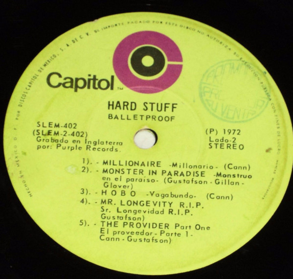 Hard Stuff – Bulletproof (1972, Gatefold, Vinyl) - Discogs