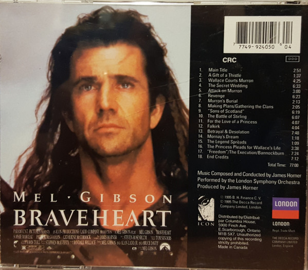 James Horner Performed By The London Symphony Orchestra - Braveheart (Original Motion Picture Soundtrack) | London Records (G2 48295) - 2