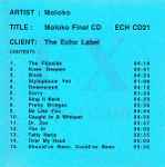 Cover of Moloko Final CD, 1998-00-00, CDr