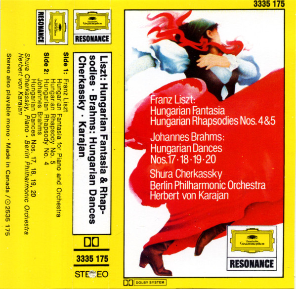 télécharger l'album Download Franz Liszt Johannes Brahms Shura Cherkassky, Berlin Philharmonic Orchestra, Herbert von Karajan - Hungarian Fantasia Hungarian Rhapsodies Nos 4 5 Hungarian Dances Nos 17 18 19 20 album