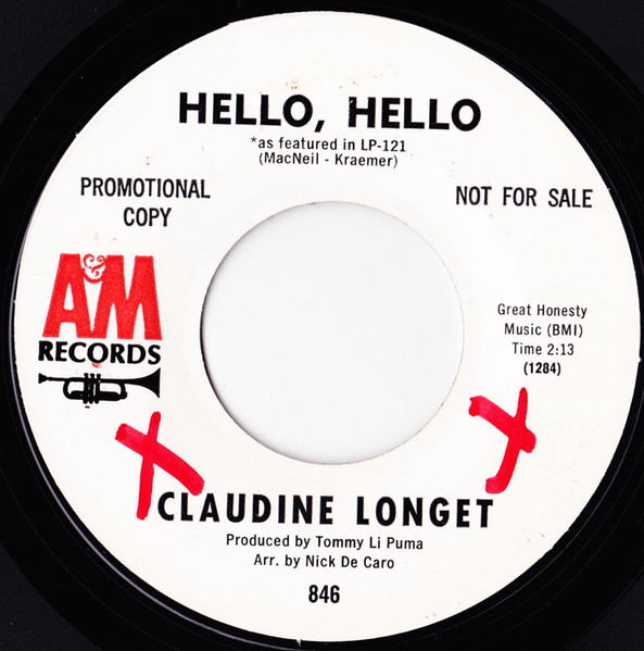 Claudine Longet – Hello, Hello / Wanderlove (1967, Vinyl) - Discogs