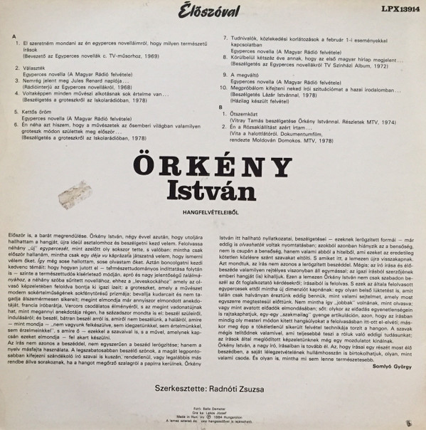 lataa albumi Örkény István - Élőszóval