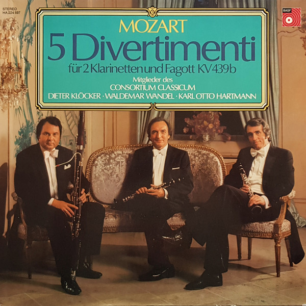 descargar álbum Mozart - 5 Divertimenti Für 2 Klarinetten Und Fagott KV 439b
