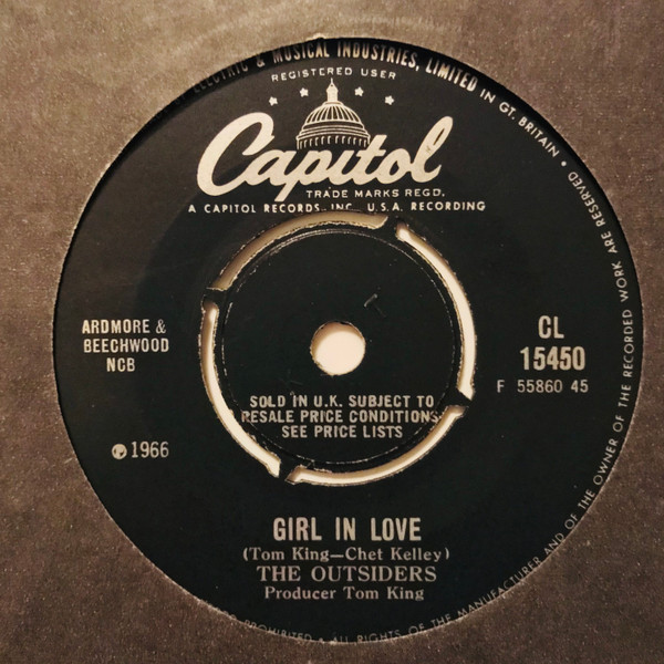 The Outsiders – Girl In Love (1966, Vinyl) - Discogs