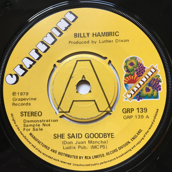 Billy Hambric – She Said Goodbye / I Found True Love (1979, Vinyl 
