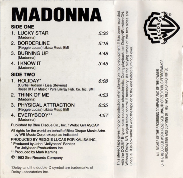 Madonna / Álbum discográfico LP de vinilo autotitulado 1983 Dance Pop Post  Disco Promo Sticker con Shrink 'Holiday' 'Lucky Star' 'Borderline' -   España