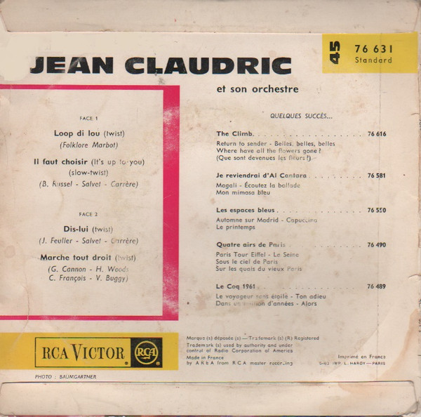 ladda ner album Jean Claudric Et Son Orchestre - Marche Tout Droit