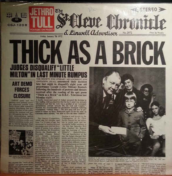 Jethro Tull - Thick As A Brick | Releases | Discogs