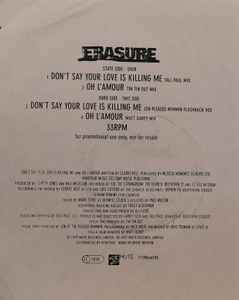Portada de album Erasure - Don't Say Your Love Is Killing Me