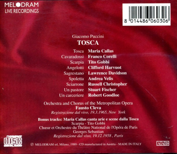 Album herunterladen Puccini Callas, Corelli, Gobbi, Orchestra And Chorus Of The Metropolitan Opera, Fausto Cleva - Tosca