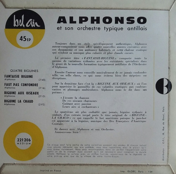 baixar álbum Alphonso Et Son Orchestre Typique Antillais - Fantaisie Biguine
