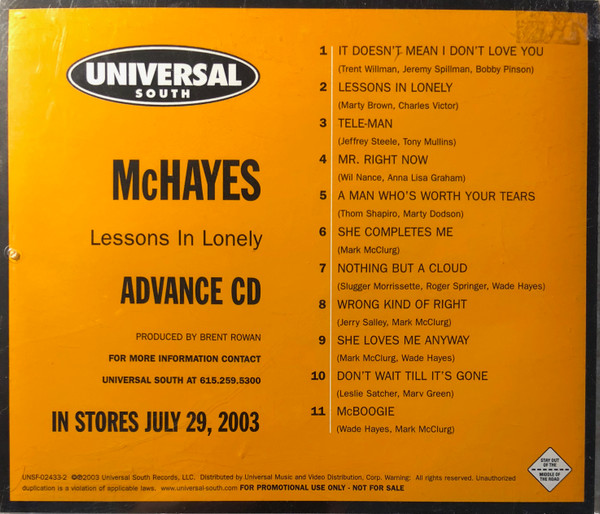 last ned album McHayes - Lessons in Lonely