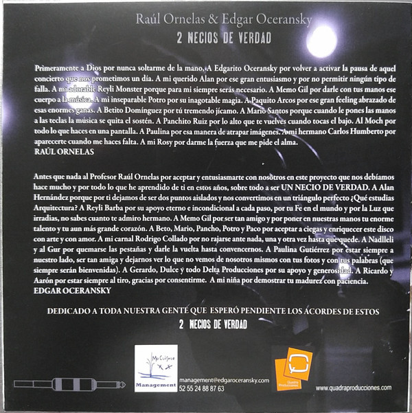 descargar álbum Raúl Ornelas & Edgar Oceransky - 2 Necios de Verdad