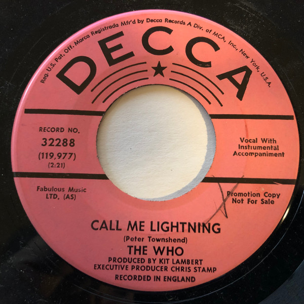 The Who – Call Me Lightning (1968, Vinyl) - Discogs