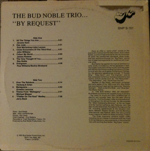 télécharger l'album The Bud Noble Trio - By Request