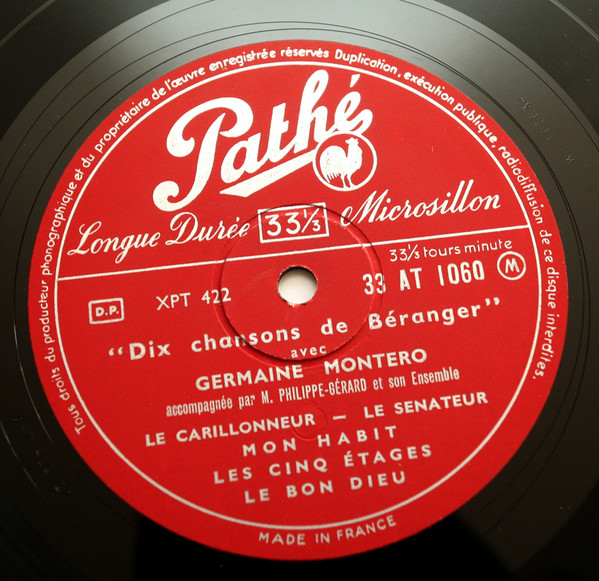descargar álbum Germaine Montero - Dix Chansons De Béranger
