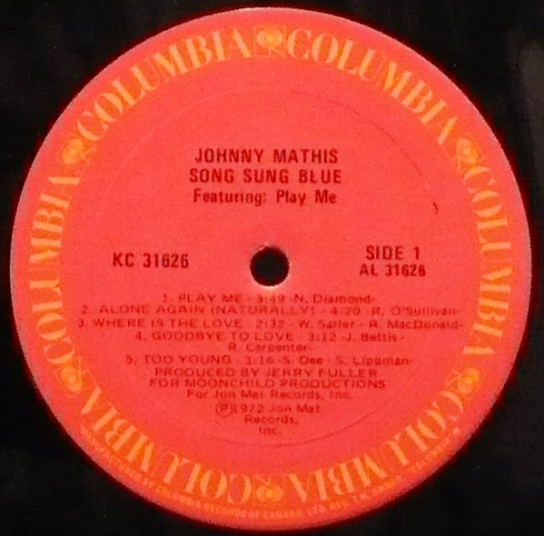 Album herunterladen Johnny Mathis - Song Sung Blue