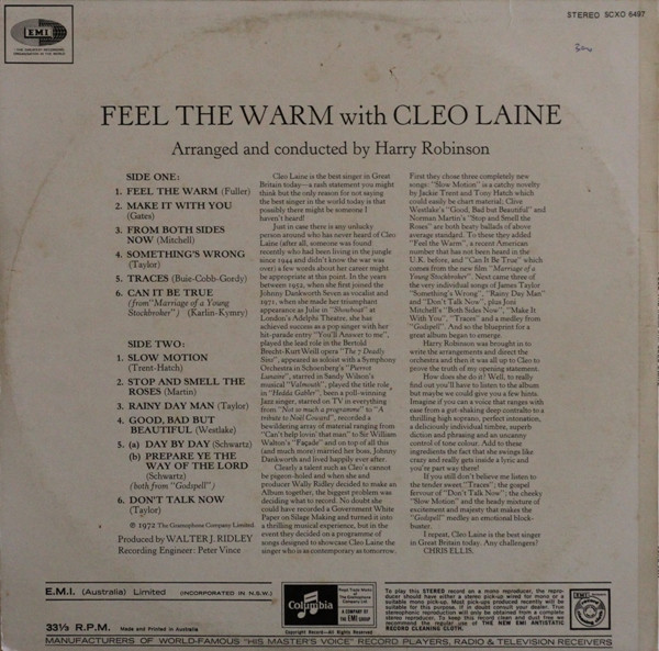 last ned album Cleo Laine - Feel The Warm With Cleo Laine